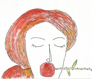 woman and rose by charles djalu